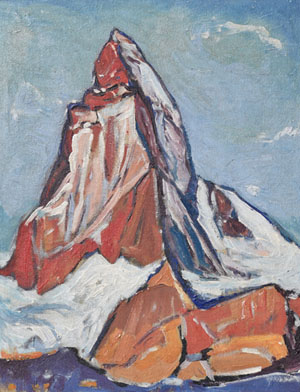 Konrad Sommer, Matterhorn, um 1969, Öl auf Hartfaser, 56,5 71,0 cm, Sammlung Michael Gorkow