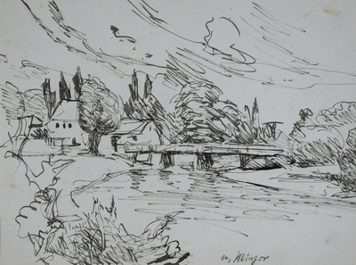Konrad Sommer: Nach Klinger, um 1949, Tusche, Feder auf Papier, 15,5 x 20,8 cm, bez: u.: n. Klinger, Sammlung Michael Gorkow