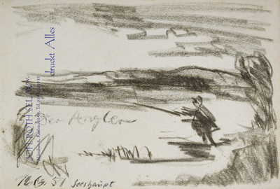 Konrad Sommer, Seeshaupt, 10.6.1951,  Bleistift auf Papier, 13,5 x 20,0 cm, bez.u.l.: 10.6.51. Seeshaupt, Sammlung Michael Gorkow  