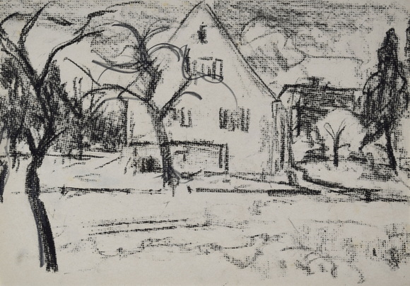 Konrad Sommer, Untersberg, 28.5.1948, Tusche, Feder auf Papier, 22,5 x 33,7 cm, bez. u.r.: Untersberg 28.5.48