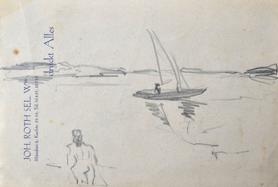 Konrad Sommer: Seehaupt, 6.5.1958,  Bleistift auf Papier, 13,5 x 20,0 cm, bez. Rs.: Seehaupt 6.5.58.