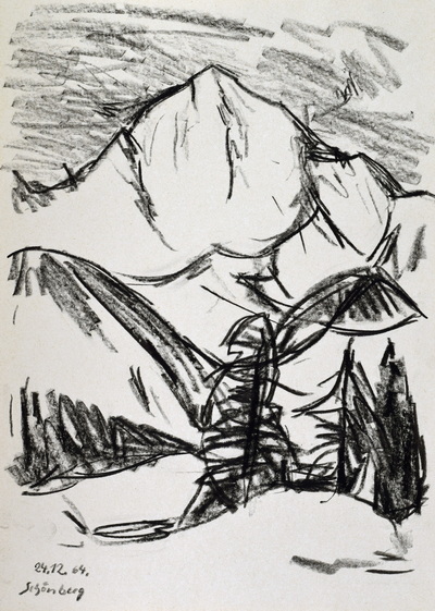 Konrad Sommer: Schönberg, 24.12.1955, Bleistift auf Papier, 33,0 x 20,2 cm, bez.u.l.: 24.12.64. Schönberg