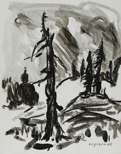 Konrad Sommer: Vergehen, 1965, Tusche, Bleistift auf Papier, 27,0 x 21,7 cm, bez.u.r.: Vergehen 65., Sammlung Michael Gorkow