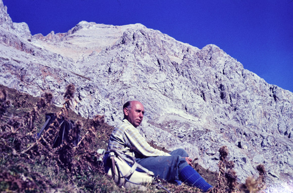 Konrad Sommer im Gebirge, Bilddatei nach einem Farbdia, um 1970