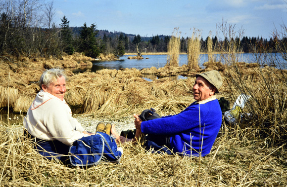 Konrad und Antoinie Sommer an einem der Ostereseen, Bilddatei nach einem Farbdia, um 1994
