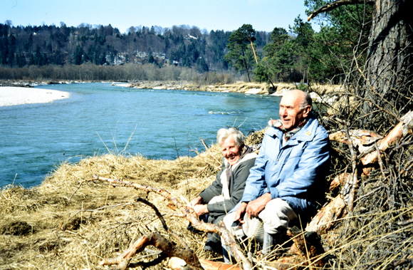Konrad Sommer an der Isar, Bilddatei nach einem Farbdia, um 1998